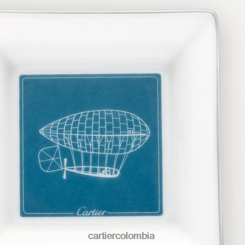 arte de vivir en casa Cartier juego de 2 bandejas de baratijas con motivo de santos aeronautas elegante V0HXJN1783