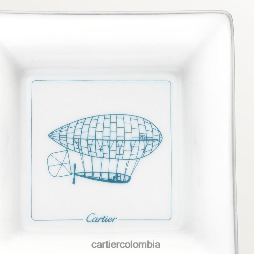 arte de vivir en casa Cartier juego de 2 bandejas de baratijas con motivo de santos aeronautas elegante V0HXJN1783