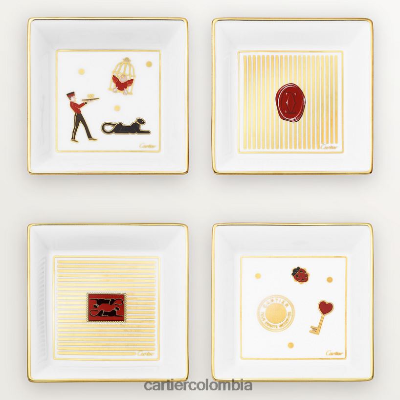 arte de vivir en casa Cartier juego de cuatro bandejas para adornos de diábolo, modelo pequeño elegante V0HXJN1629