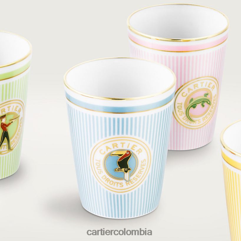 arte de vivir en casa Cartier conjunto de vasos de seis personajes elegante V0HXJN1664