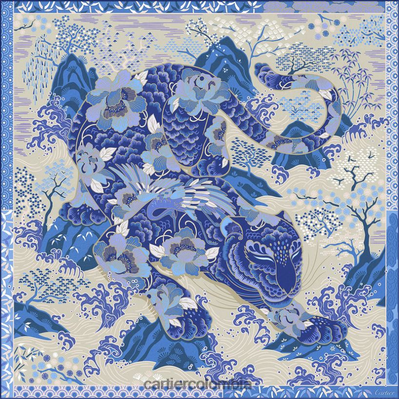 accesorios Cartier cuadrado con estampado de pantera elegante V0HXJN1304