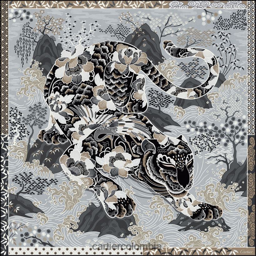 accesorios Cartier cuadrado con estampado de pantera elegante V0HXJN1330