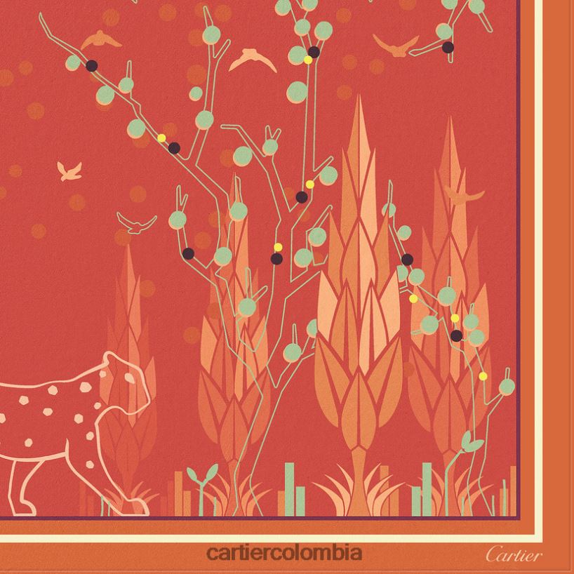 accesorios Cartier motivo de jardín pantera cuadrado 90 elegante V0HXJN1302