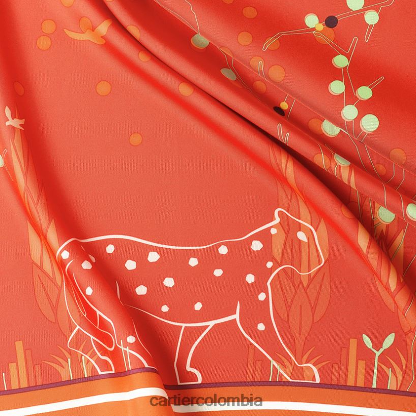 accesorios Cartier motivo de jardín pantera cuadrado 90 elegante V0HXJN1302