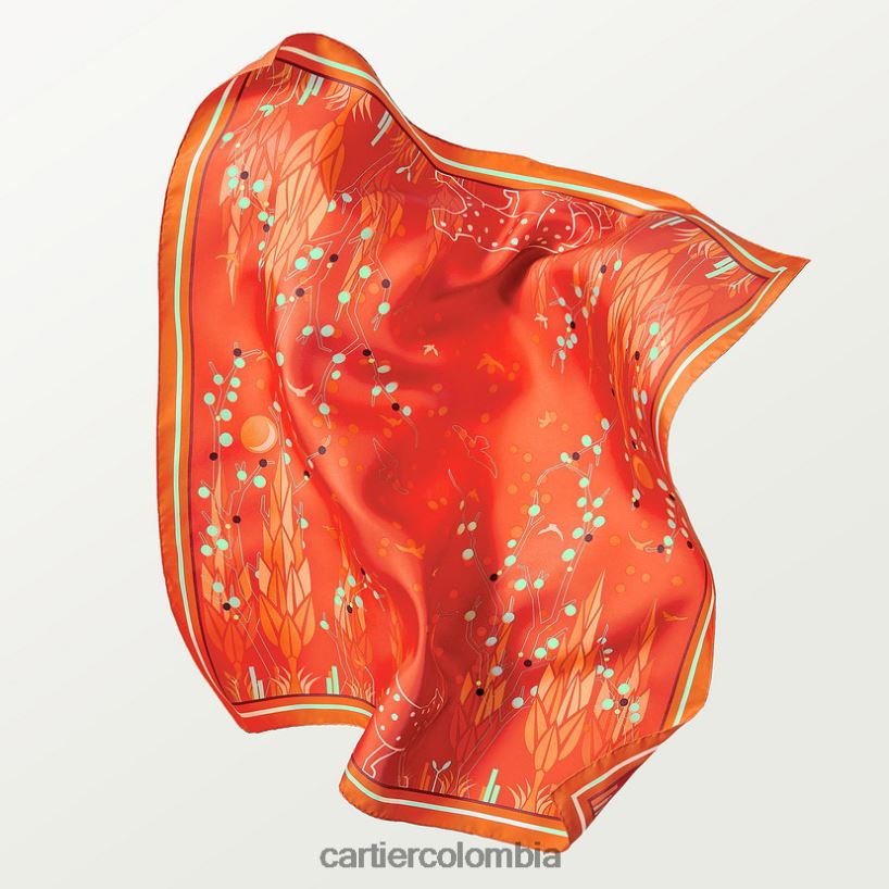 accesorios Cartier motivo de jardín pantera cuadrado 90 elegante V0HXJN1302