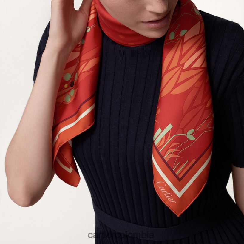 accesorios Cartier motivo de jardín pantera cuadrado 90 elegante V0HXJN1302