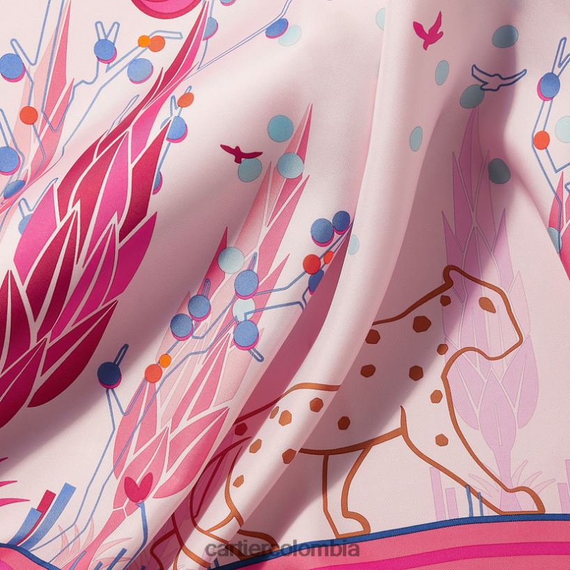 accesorios Cartier motivo de jardín pantera cuadrado 90 elegante V0HXJN1332