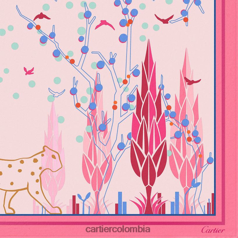 accesorios Cartier motivo de jardín pantera cuadrado 90 elegante V0HXJN1332