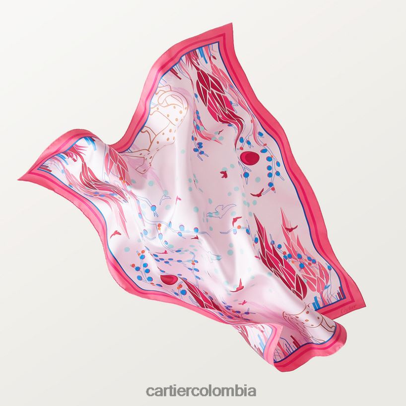 accesorios Cartier motivo de jardín pantera cuadrado 90 elegante V0HXJN1332