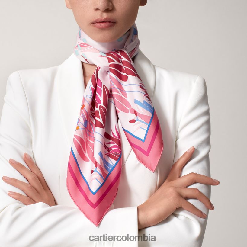 accesorios Cartier motivo de jardín pantera cuadrado 90 elegante V0HXJN1332