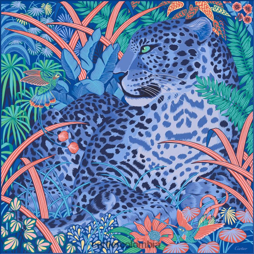 accesorios Cartier motivo pantera en la jungla cuadrado 90 elegante V0HXJN1328