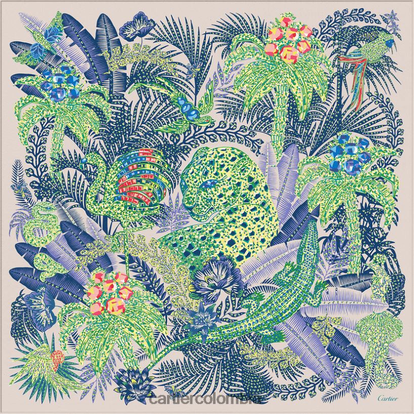 accesorios Cartier motivo pantera jungla cuadrado 90 elegante V0HXJN1347