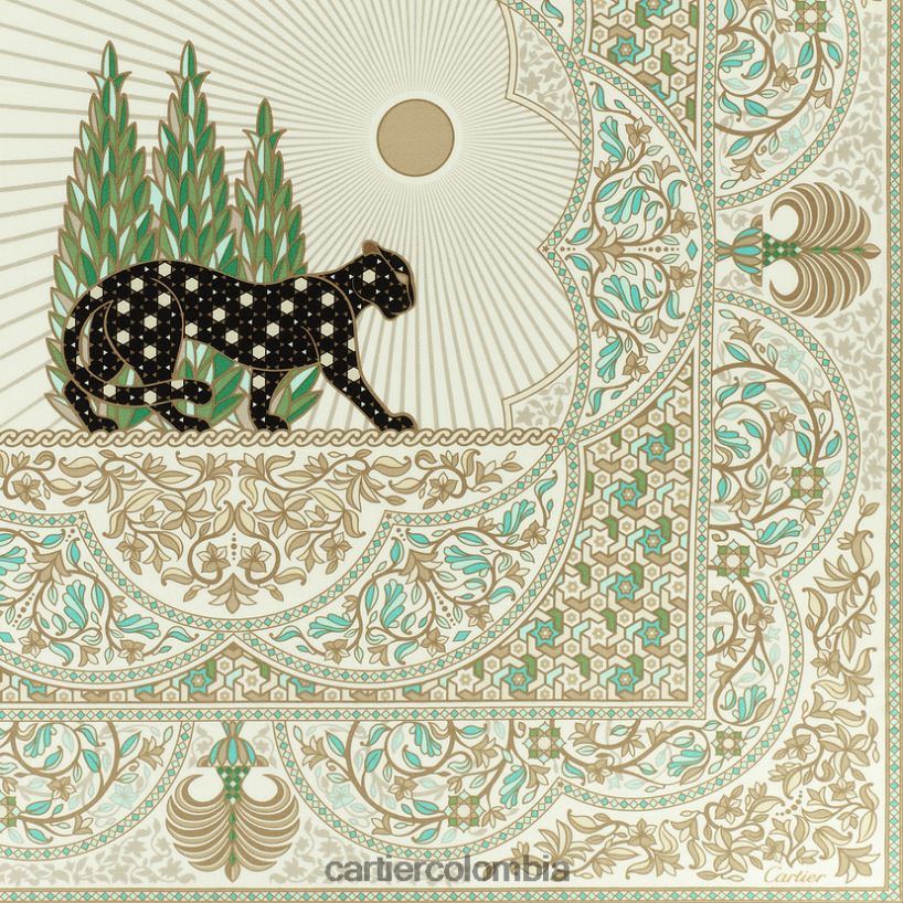 accesorios Cartier pantera arabescos chal 140 cm elegante V0HXJN1359