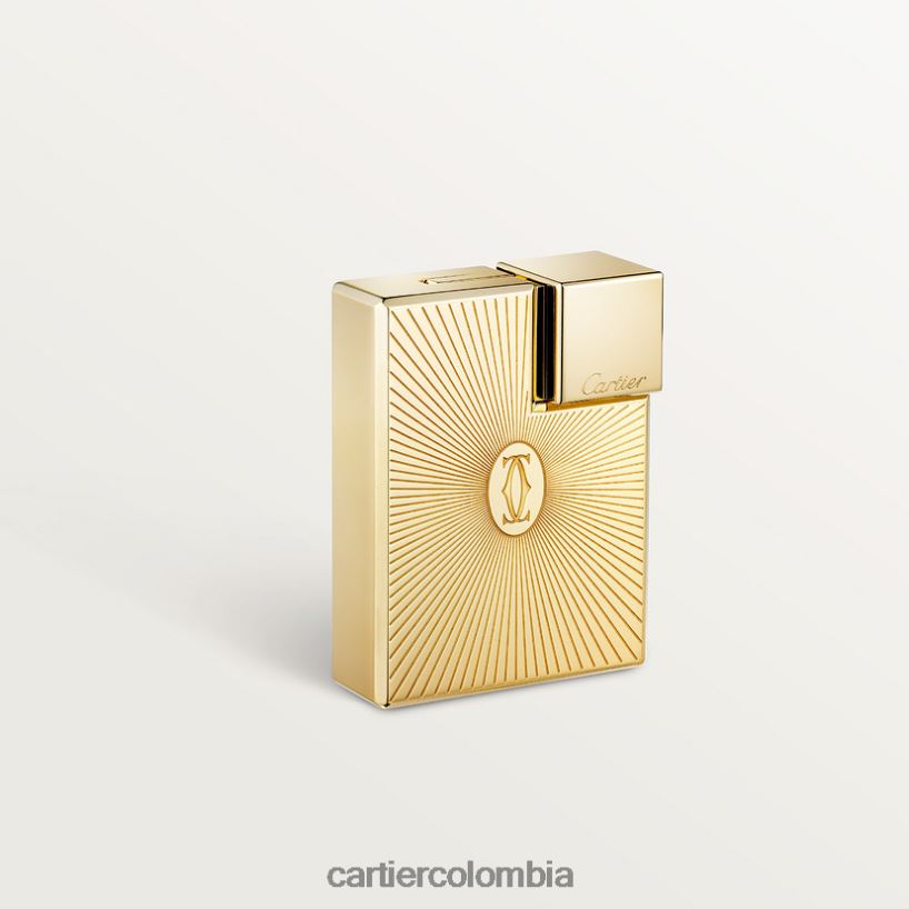 accesorios Cartier Encendedor cuadrado con logo doble C y motivo de rayos de sol con acabado en oro amarillo elegante V0HXJN1511