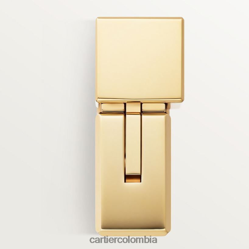 accesorios Cartier Encendedor cuadrado con logo doble C y motivo de rayos de sol con acabado en oro amarillo elegante V0HXJN1511