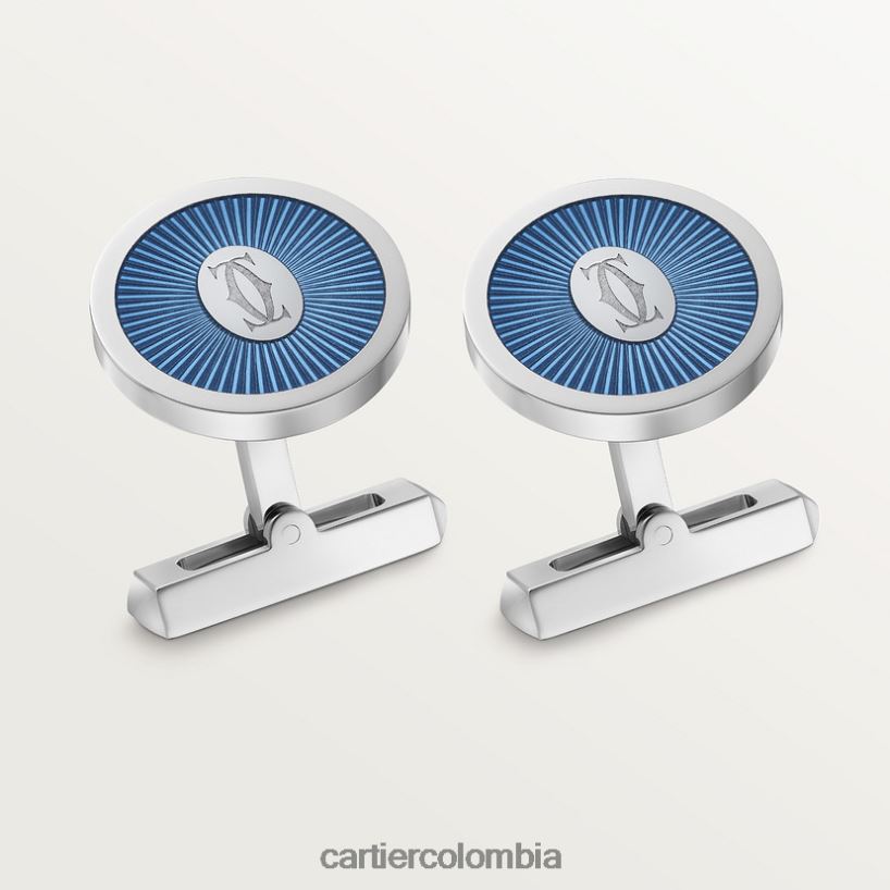 accesorios Cartier Gemelos con doble C y motivo rayos de sol lacados en azul. elegante V0HXJN1402