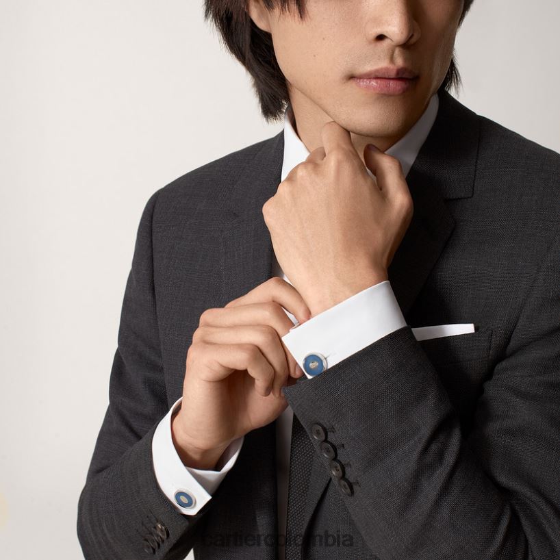 accesorios Cartier Gemelos con doble C y motivo rayos de sol lacados en azul. elegante V0HXJN1402