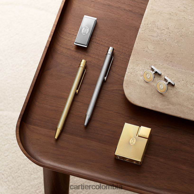 accesorios Cartier Gemelos con logo de doble C y motivo de rayos de sol dorados y plateados elegante V0HXJN1444