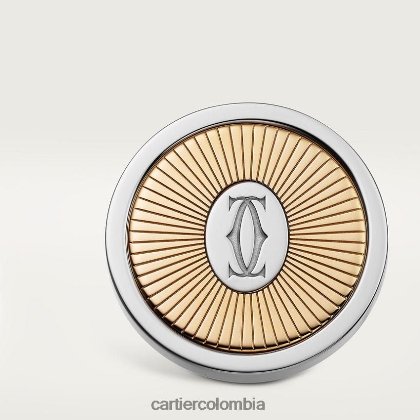 accesorios Cartier Gemelos con logo de doble C y motivo de rayos de sol dorados y plateados elegante V0HXJN1444