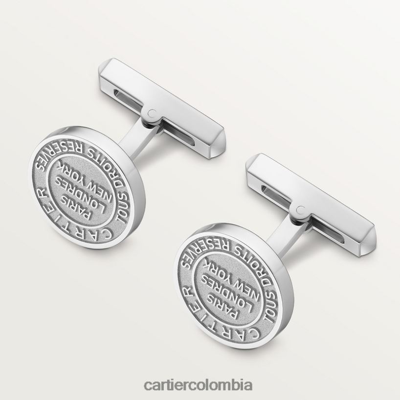 accesorios Cartier Gemelos doble c con motivo de sello plateado. elegante V0HXJN1397