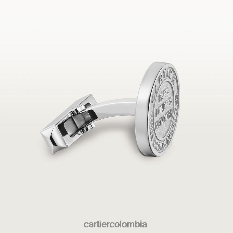 accesorios Cartier Gemelos doble c con motivo de sello plateado. elegante V0HXJN1397