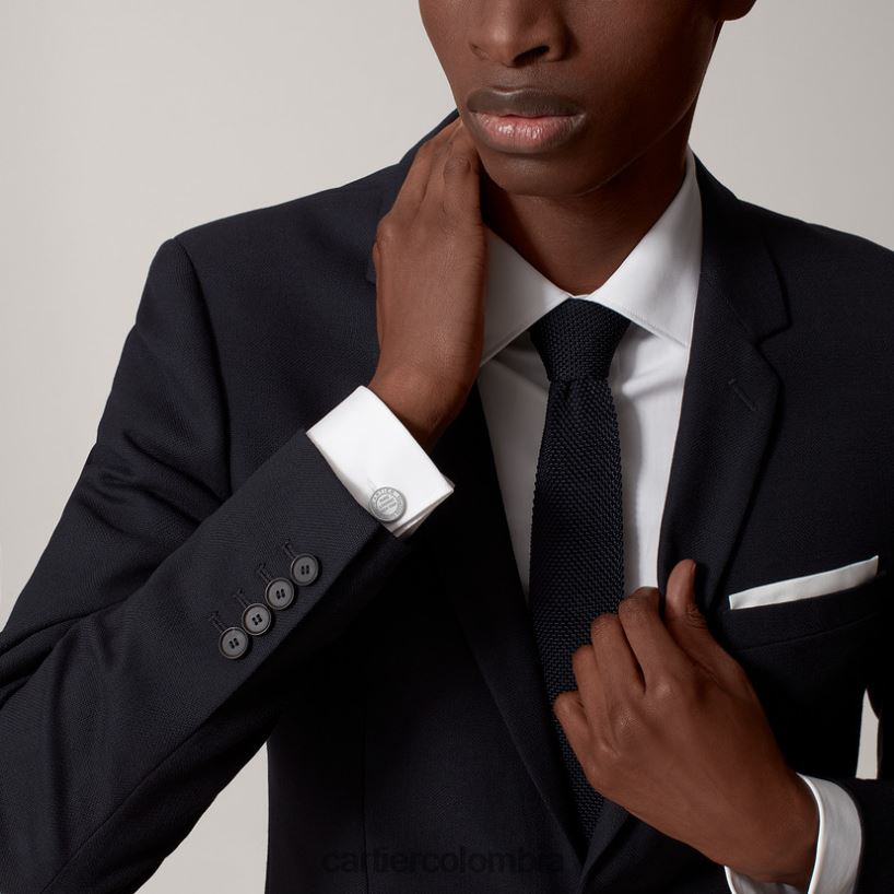 accesorios Cartier Gemelos doble c con motivo de sello plateado. elegante V0HXJN1397