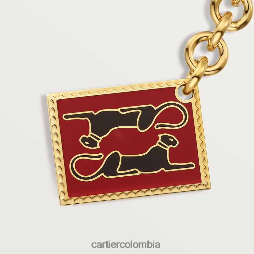 accesorios Cartier llavero diábolo con motivo de sello de pantera elegante V0HXJN1488