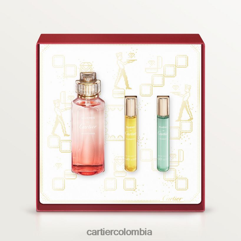 accesorios Cartier Set de regalo de eau de toilette rivieres insouciance, spray para bolso rivieres luxuriance y rivieres allegresse de 10 ml. elegante V0HXJN1803