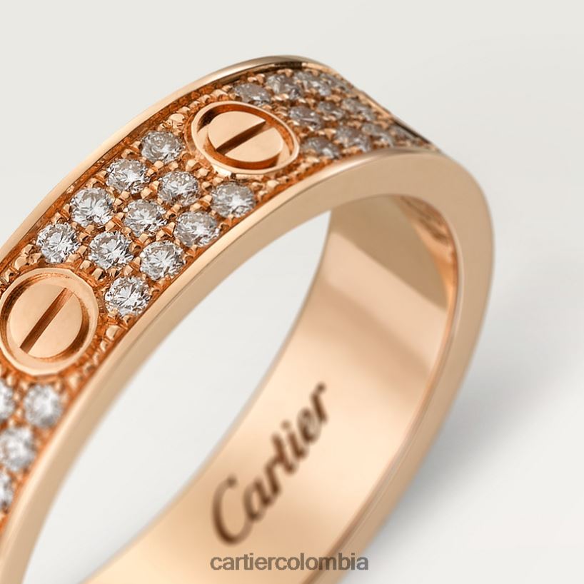 joyería Cartier alianza de boda love, pavimentada de diamantes oro rosa V0HXJN27