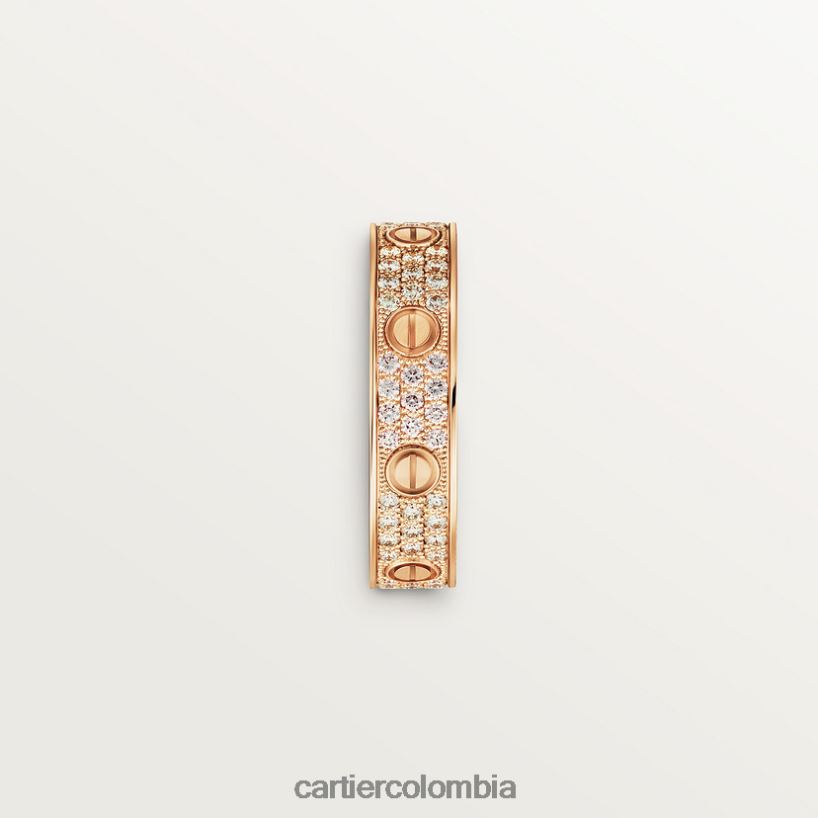 joyería Cartier alianza de boda love, pavimentada de diamantes oro rosa V0HXJN27