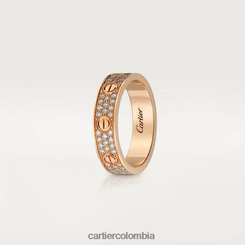 joyería Cartier alianza de boda love, pavimentada de diamantes oro rosa V0HXJN27