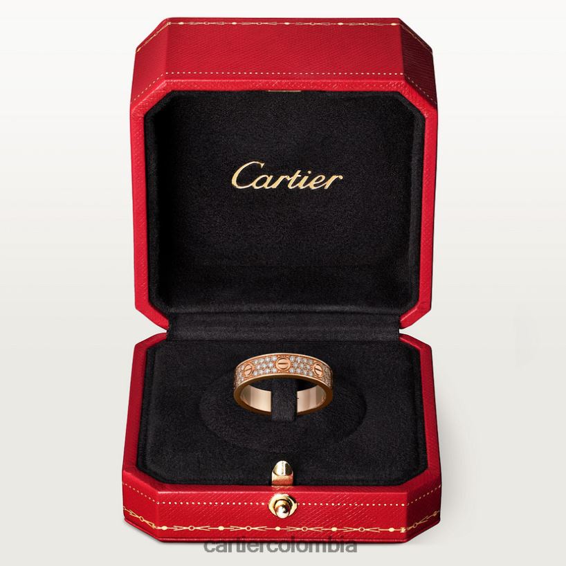 joyería Cartier alianza de boda love, pavimentada de diamantes oro rosa V0HXJN27