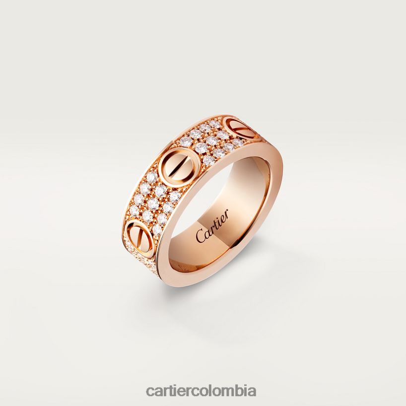 joyería Cartier anillo de amor, pavé de diamantes oro rosa V0HXJN30