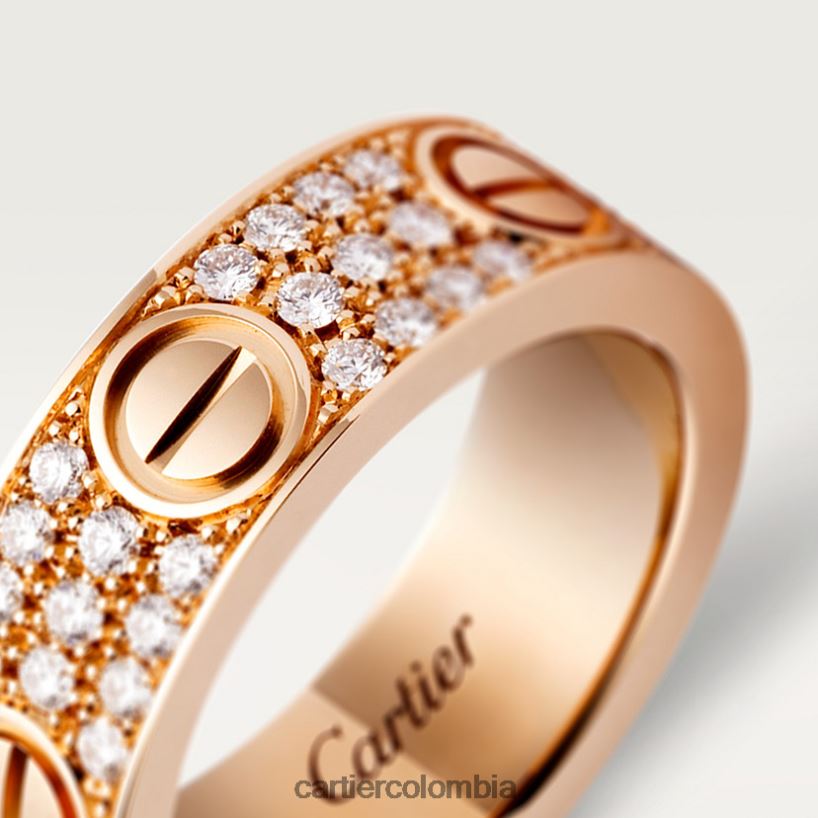 joyería Cartier anillo de amor, pavé de diamantes oro rosa V0HXJN30