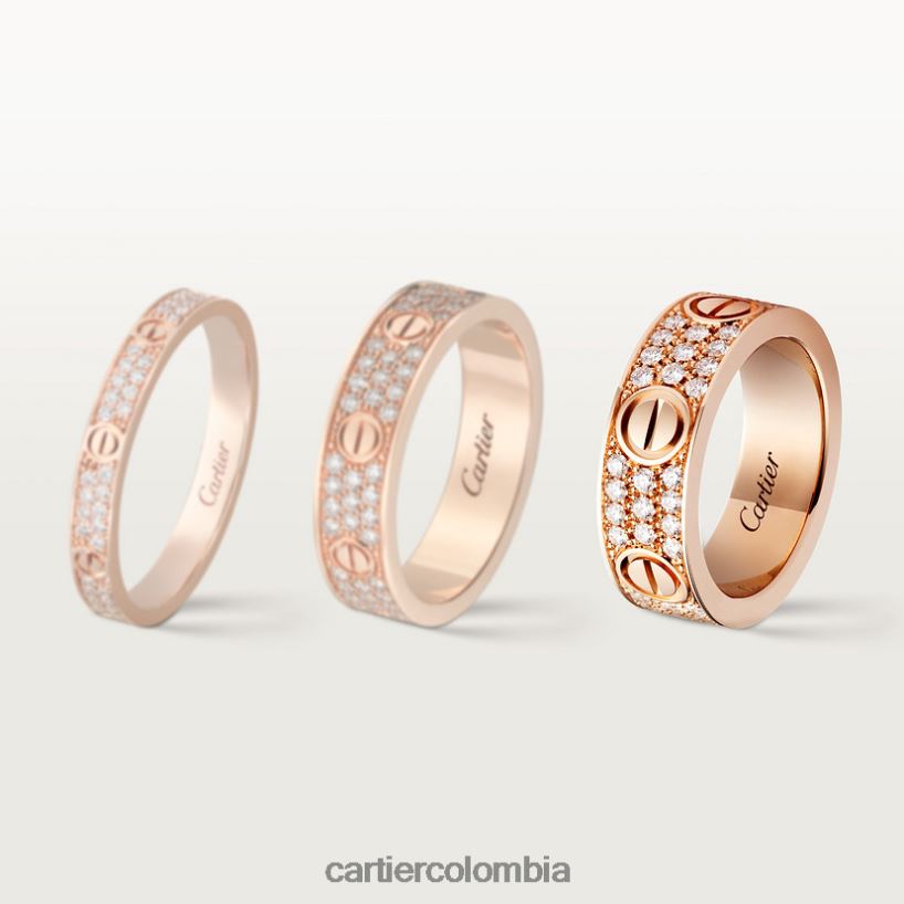 joyería Cartier anillo de amor, pavé de diamantes oro rosa V0HXJN30
