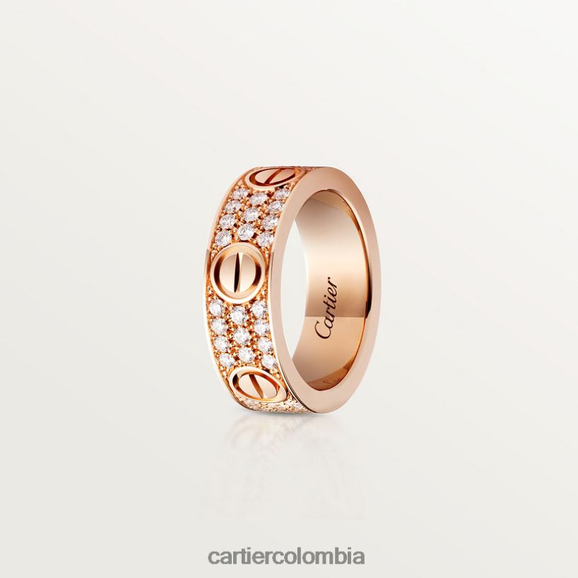 joyería Cartier anillo de amor, pavé de diamantes oro rosa V0HXJN30