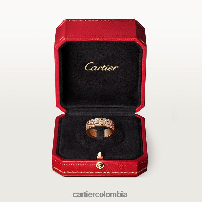 joyería Cartier anillo de amor, pavé de diamantes oro rosa V0HXJN30