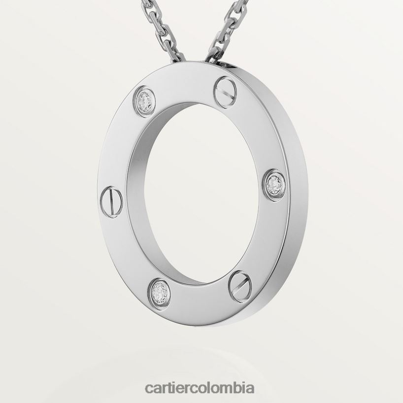 joyería Cartier collar de amor, 3 diamantes Oro blanco V0HXJN376