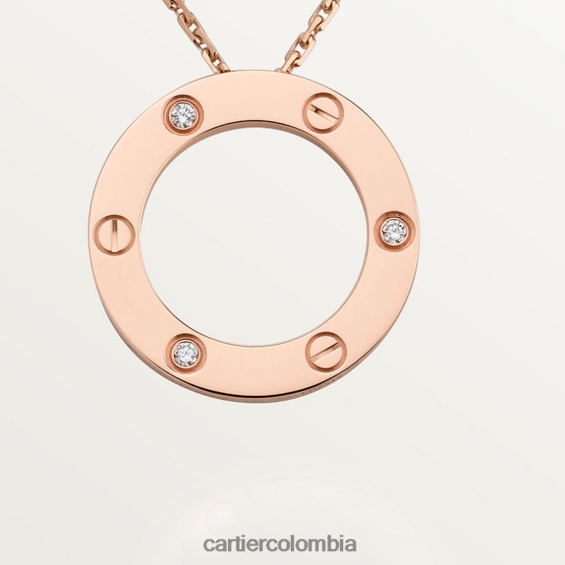 joyería Cartier collar de amor, 3 diamantes oro rosa V0HXJN374