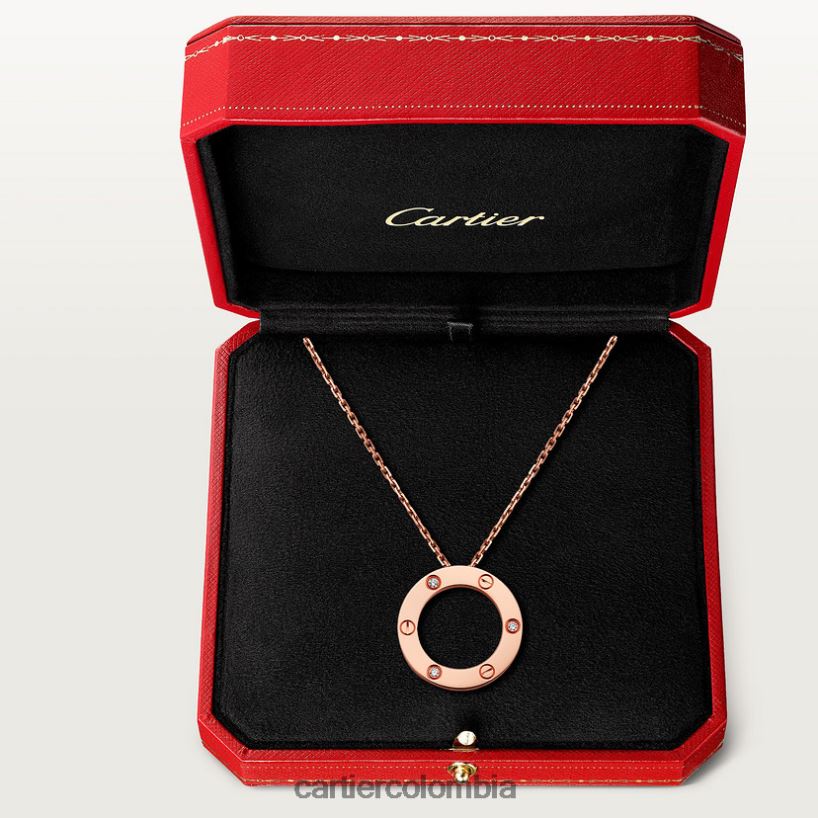 joyería Cartier collar de amor, 3 diamantes oro rosa V0HXJN374