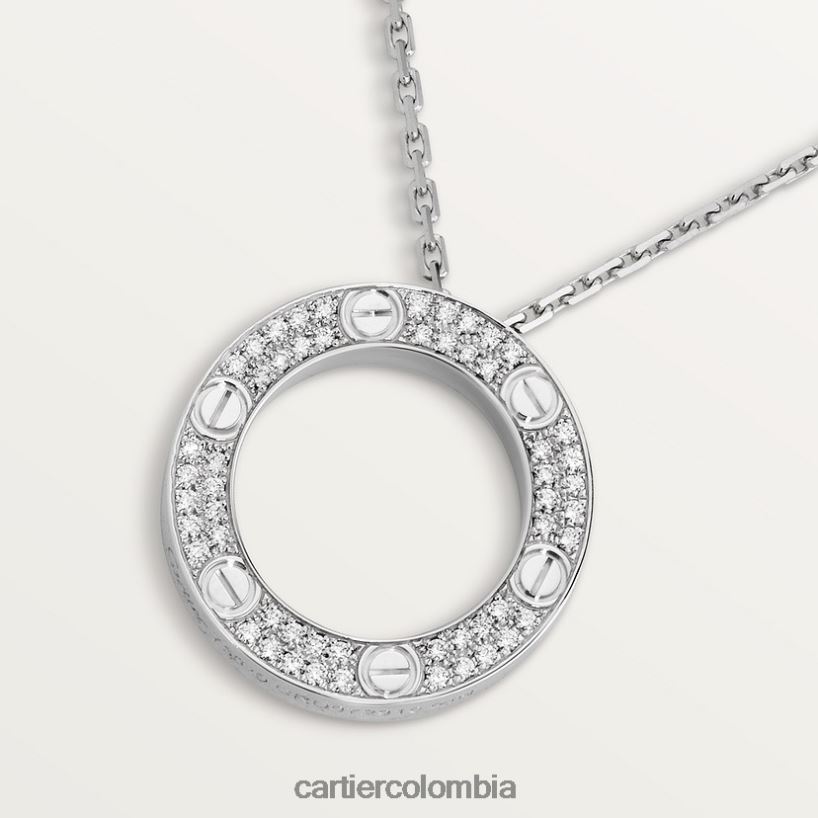 joyería Cartier collar de amor, pavé de diamantes Oro blanco V0HXJN383