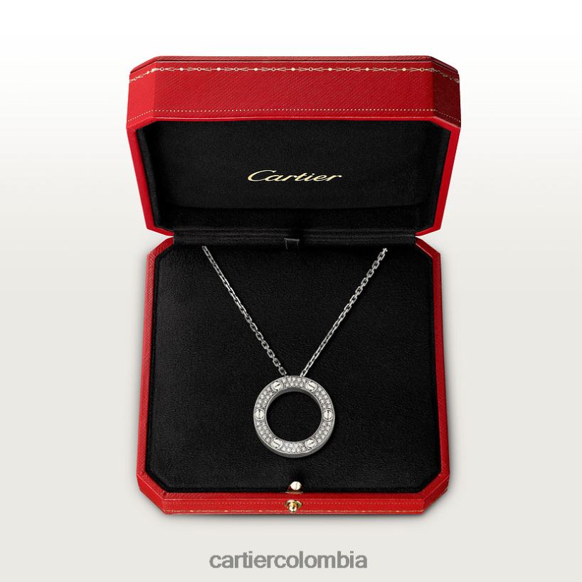 joyería Cartier collar de amor, pavé de diamantes Oro blanco V0HXJN383