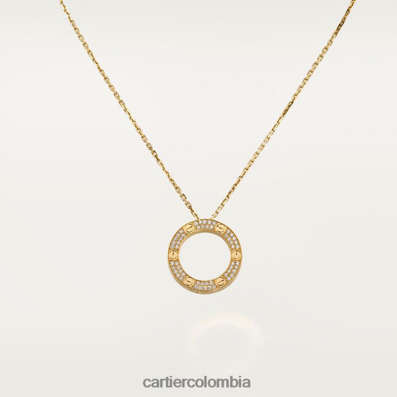 joyería Cartier collar de amor, pavé de diamantes oro amarillo V0HXJN382