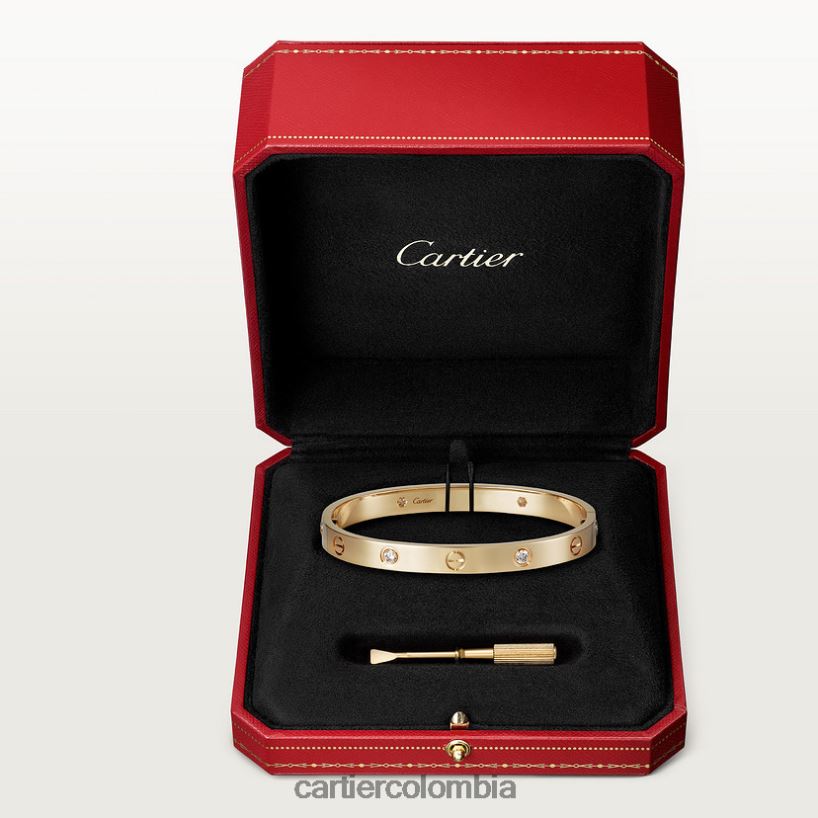 joyería Cartier pulsera de amor, 4 diamantes oro amarillo V0HXJN164