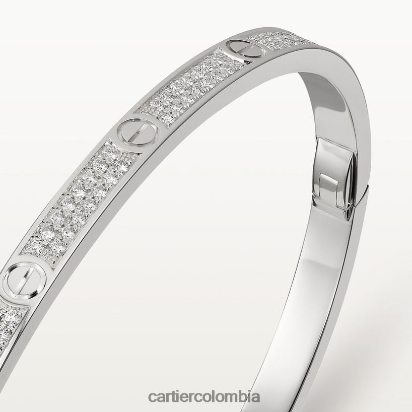 joyería Cartier pulsera de amor, modelo pequeño, pavimentada Oro blanco V0HXJN171