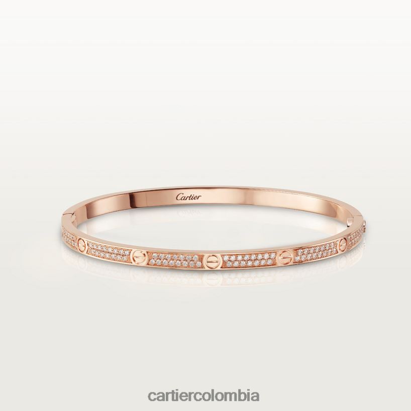 joyería Cartier pulsera de amor, modelo pequeño, pavimentada oro rosa V0HXJN173