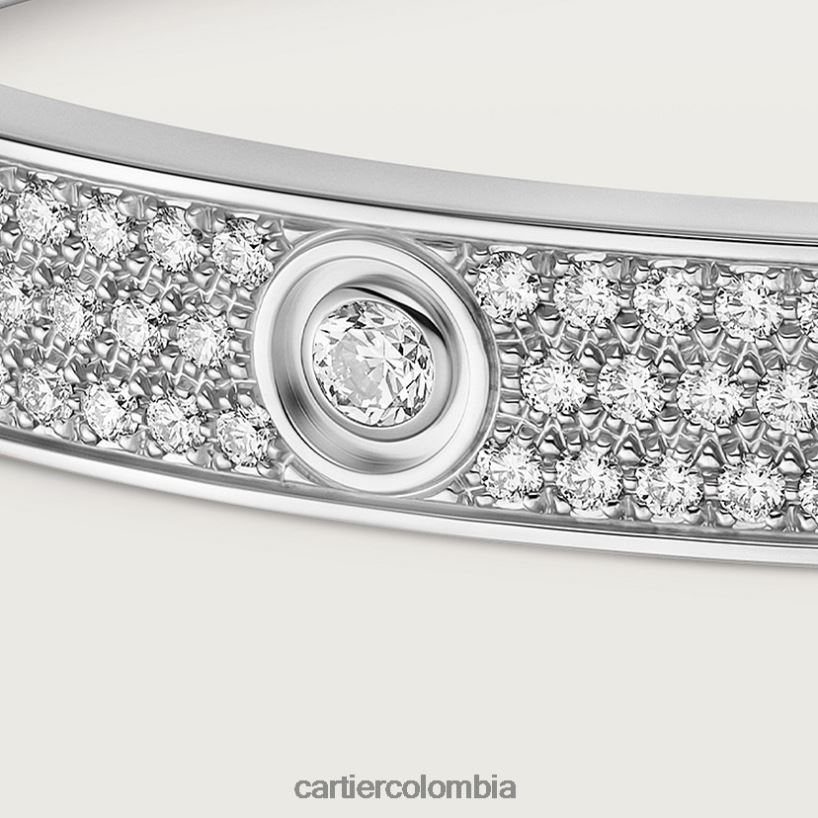 joyería Cartier pulsera de amor, pavimentada de diamantes Oro blanco V0HXJN196