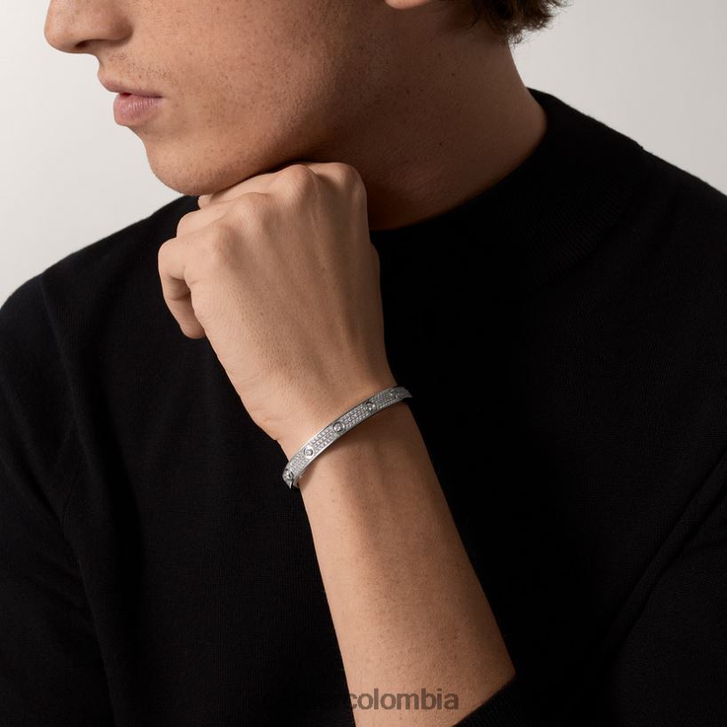 joyería Cartier pulsera de amor, pavimentada de diamantes Oro blanco V0HXJN196