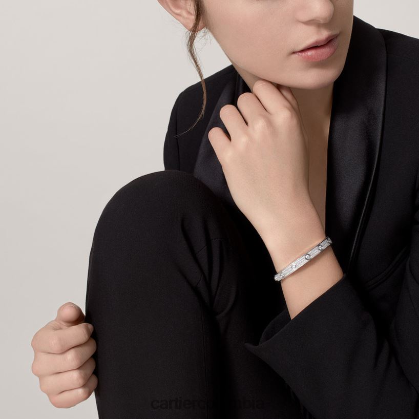 joyería Cartier pulsera de amor, pavimentada de diamantes Oro blanco V0HXJN196