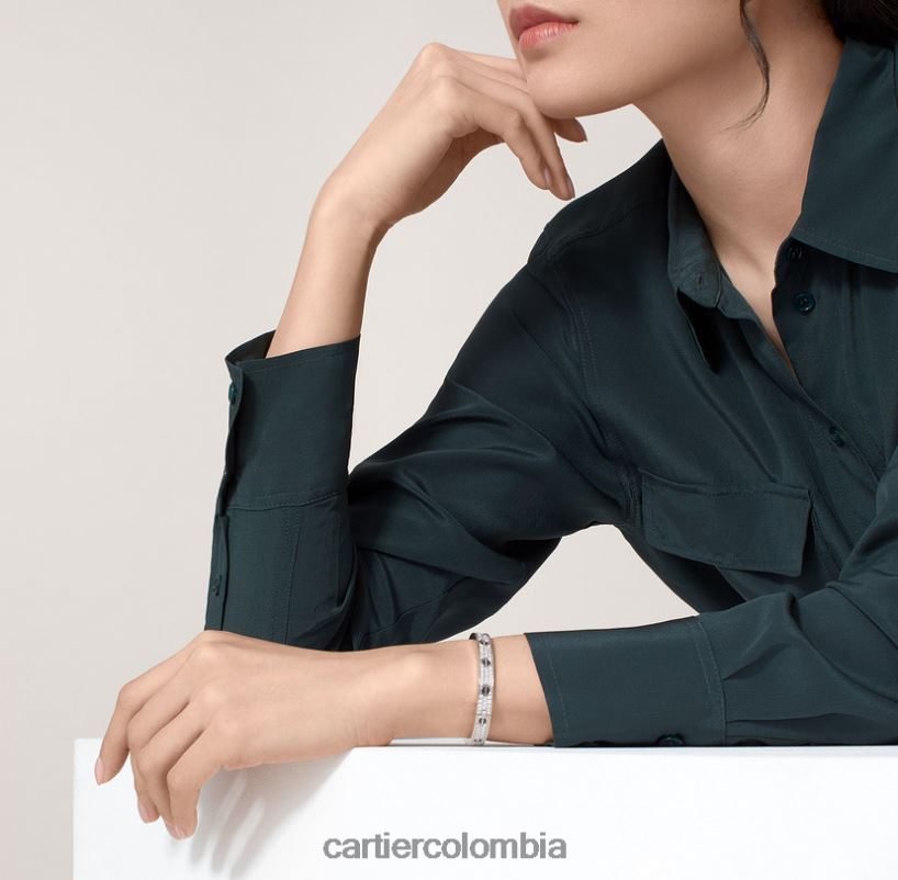 joyería Cartier pulsera de amor, pavimentada de diamantes, cerámica Oro blanco V0HXJN197
